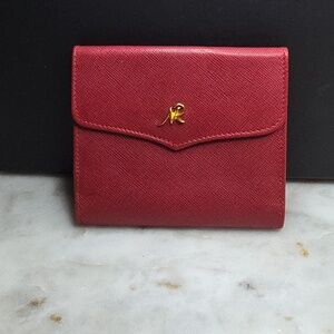 Nina Ricci Red Leather Women's Compact Wallet